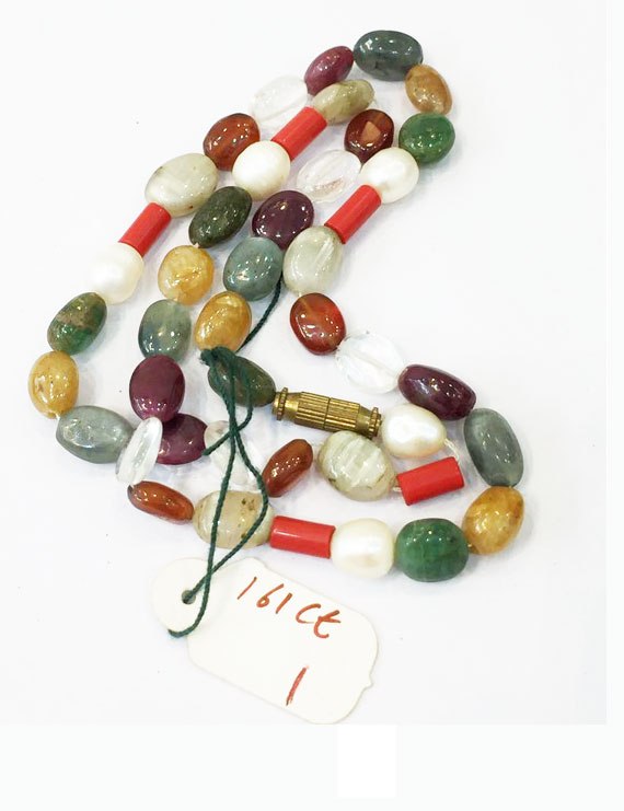 Natural Certified Navratana Stones Mala